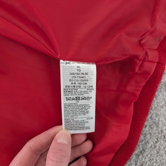 GUC GAP Kids Red Pea Coat - Picture 5 of 7